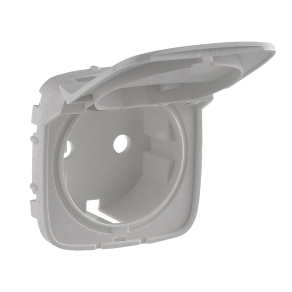   Legrand Valena Allure 2P+F csatlakozóaljzat burkolat, csapfedeles, alumínium - 754847