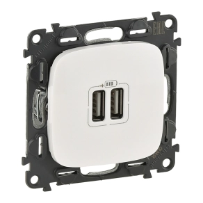   Legrand Valena Allure kettős USB töltőaljzat, burkolattal, fehér - 754995