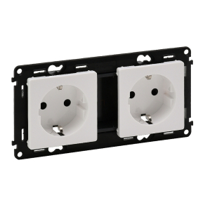  Legrand Valena Life 2x2P+F sínezett csatlakozóaljzat biztonsági zsaluval, rugós vezetékbekötéssel fehér - 753122