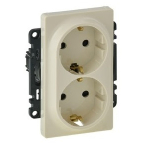   Legrand Valena Life 2x2P+F (GYV) biztonsági zsalus aljzat, burkolattal, keret nélkül elefántcsont - 753226