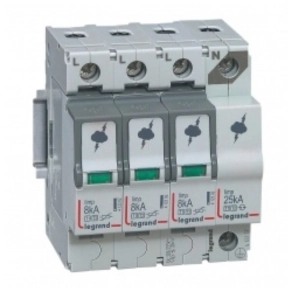   Legrand túlfeszültség-levezető T1+T2 8KA 3P+N NR - 412257