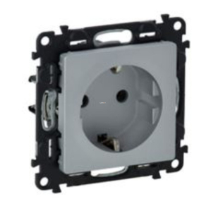   Legrand Valena Life 2P+F (GYV) biztonsági zsalus aljzat, rugós alumínium - 753320