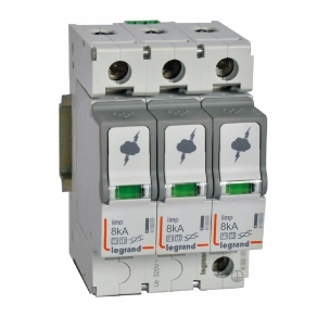 Legrand túlfeszültség-levezető T1+T2 8KA 3P - 412252