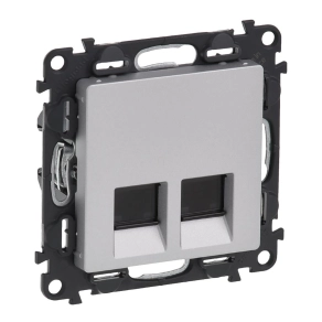   Legrand Valena Life 2xRJ45 Cat. 5e FTP csatlakozóaljzat alumínium - 753354