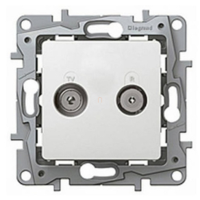   Legrand Niloé RJ11 + RJ45 Cat.5 UTP csatlakozóaljzat, fehér - 764570