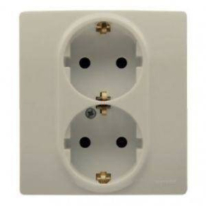   Legrand Niloé bézs 2×2P+F (GYV) biztonsági zsalus csatlakozóaljzat, csavaros - 764644