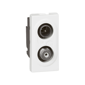   Legrand Program Mosaic kombinált csillagpontos TV csatlakozóaljzat TV-SAT, 1m, fehér - 78795