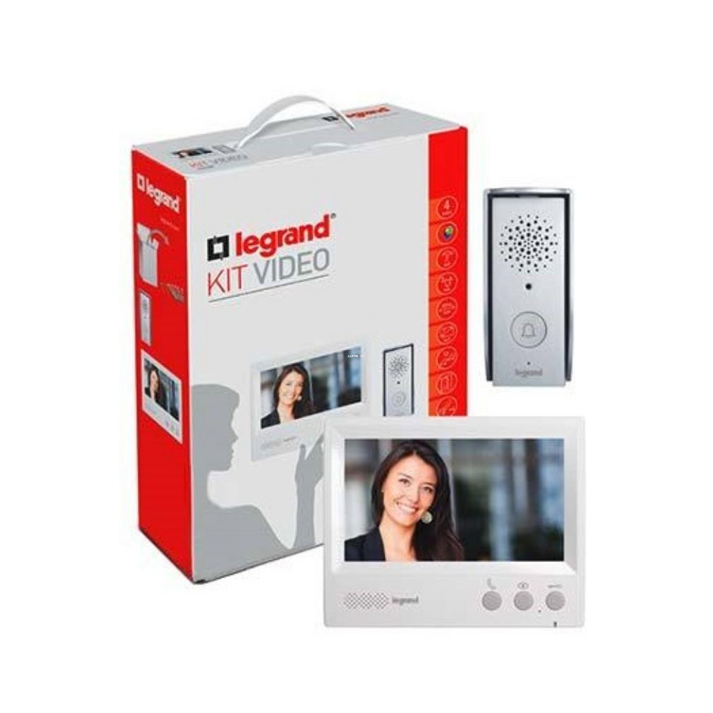 Legrand 4-vezetékes színes videó kaputelefon szett, kihangosított, 1 lakásos, 7collos beltéri beltéri egységgel (369580)