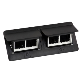   Legrand Pop-up doboz bútorlapba, üres, 8 modul, rögzítőkerettel és kábeltartó dobozzal, fekete - 654005