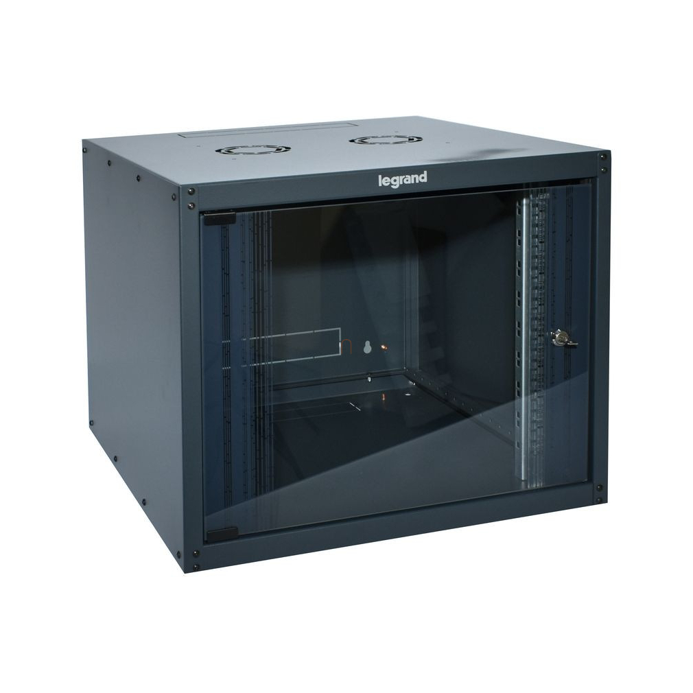 Leg.646212 fali rackszekrény 19coll 12U MAG: 626 SZÉL: 600 MÉLY: 600 antracit egyrészes üvegajtós készre szerelet MAX: 36 kg Linkeo
