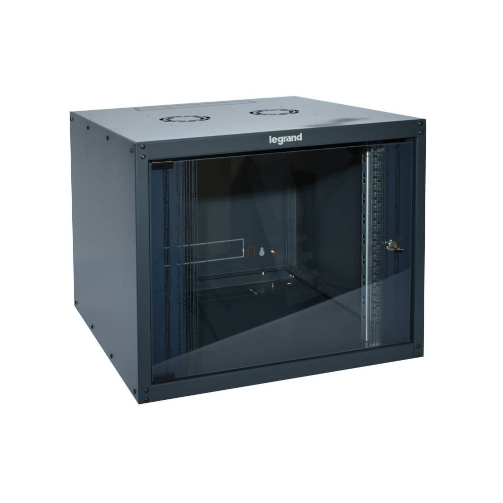 Leg. 646215 LEGRAND fali rack szekrény 19'' 21U MAG: 1022 SZÉL: 600 MÉLY: 600 antracit egyrészes üvegajtós készre szerelt MAX: 63 kg Linkeo