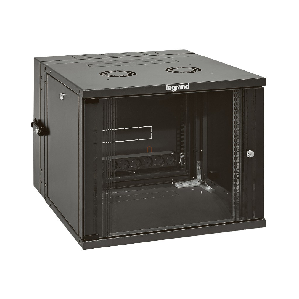 Leg.646222 fali rackszekrény 19'' 12U MAG: 626 SZÉL: 600 MÉLY: 610 antracit kétrészes üvegajtós készre szerelet MAX: 36 kg Linkeo
