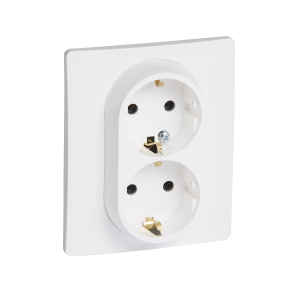   Legrand Niloé 2×2P+F csatlakozóaljzat (csavaros), fehér - 764534