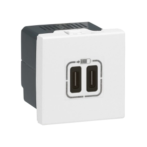   Legrand Program Mosaic kettős USB-C-230 V-5 V, 2 modul, fehér - 77590