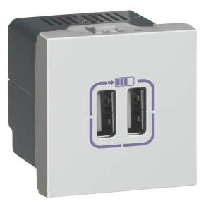   Legrand Program Mosaic kettős USB-C-230 V-5 V, 2 modul, alumínium - 79390