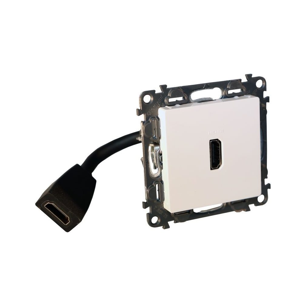 Legrand Valena Life fehér Elővezetékelt HDMI 1.4 típusú csatlakozóaljzat, 15 cm kábellel szállítva, 753175