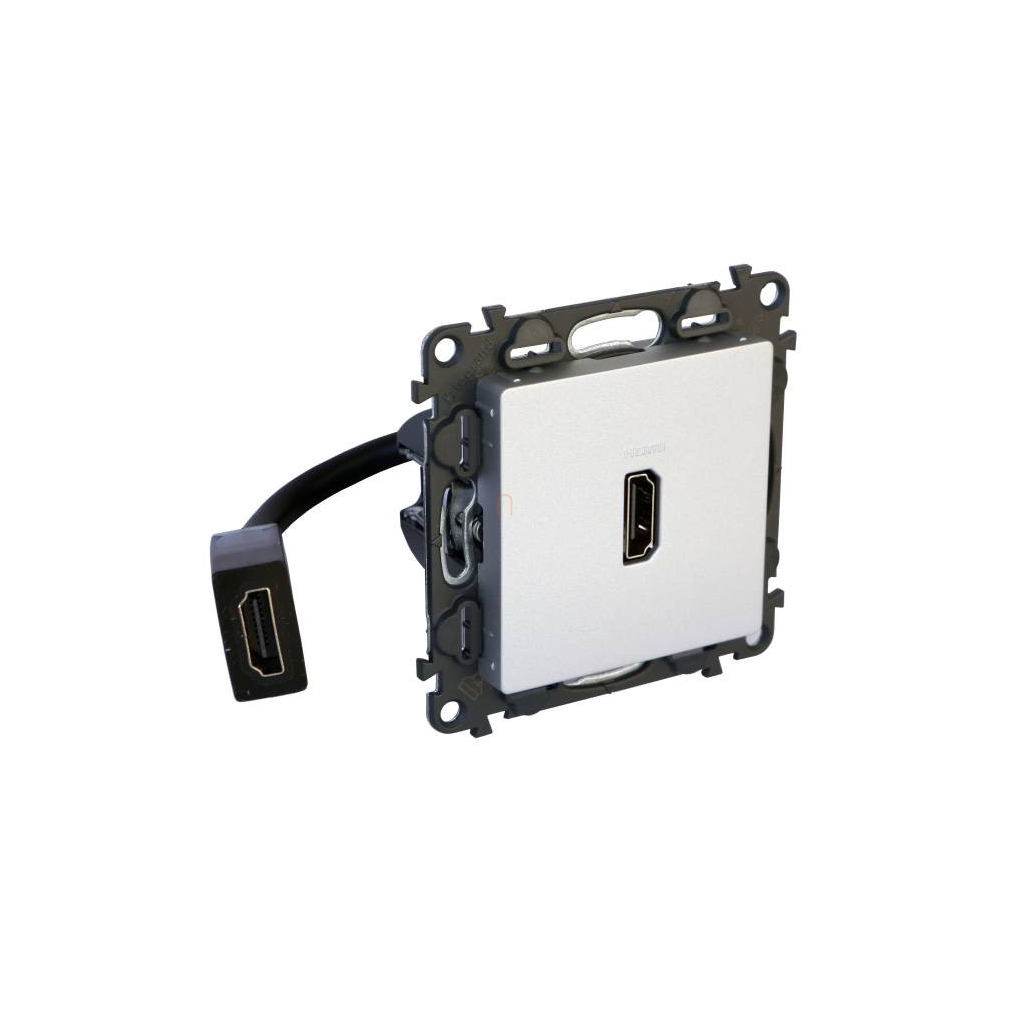 Valena Life alumínium Elővezetékelt HDMI 1.4 típusú csatlakozóaljzat, 15 cm kábellel szállítva, 753375 Legrand
