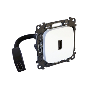   Legrand Valena Allure elővezetékelt HDMI 1.4 típusú csatlakozóaljzat, 15 cm kábellel szállítva, fehér - 755165