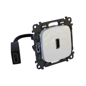   Legrand Valena Allure Elővezetékelt HDMI 1.4 típusú csatlakozóaljzat, 15 cm kábellel szállítva, elefántcsont - 755166