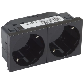   Legrand Program Mosaic 2x2P+F dugalj 45°-ban elforgatott, fekete - 79372