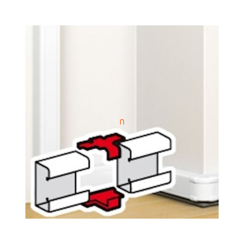 Leg.075662 DLP csatorna összekötő elem bepattintható kábelcsatornához, 105 x 50 mm, fehér