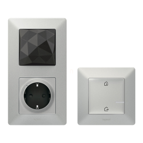   Legrand Valena Life-Netatmo okos otthon kezdőkészlet: gateway + 2P+F aljzat (V) + távozás/érkezés szcenárió kapcsoló (ETV), alumínium - 752396