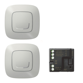   Legrand Valena Allure-Netatmo okos előre párosított szett váltókapcsoláshoz: mikromodul BE/KI + 2 db kapcsoló (ETV), alumínium - 752750