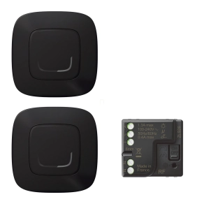   Legrand Valena Allure-Netatmo okos előre párosított szett váltókapcsoláshoz: mikromodul BE/KI + 2 db kapcsoló (ETV), fekete - 752850