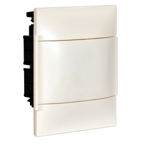   Legrand PractiboxS 1 sor 6 modul, téglafalba süllyeszthető kiselosztó(650°C), fehér ajtóval, védőföld és nulla elosztókapoccsal - 134146