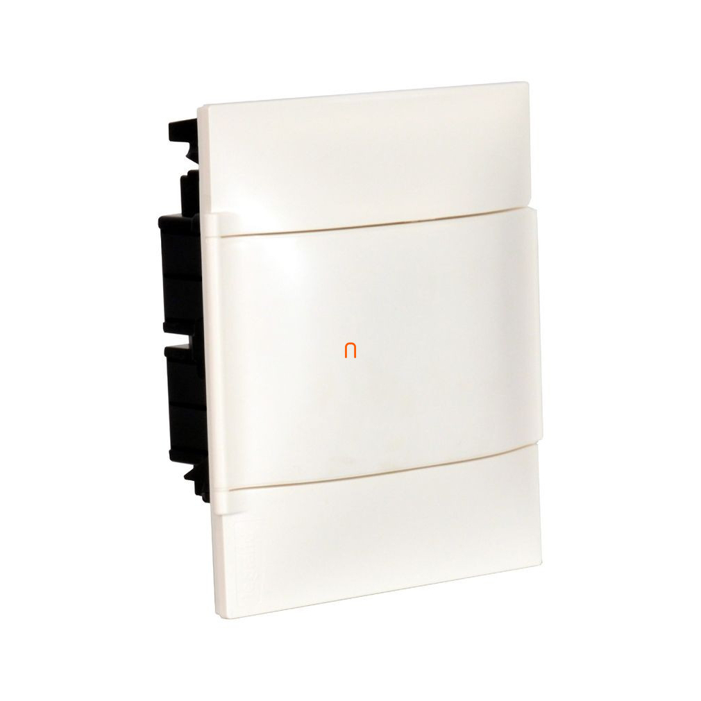 Legrand 134148 PractiboxS téglafalba süllyeszthető kiselosztó, 1 sor 8 modul, fehér ajtóval, védőföld és nulla elosztókapoccsal