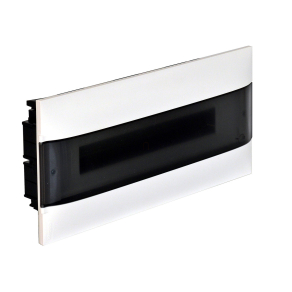   Legrand PractiboxS 1sor 22 modul, gipszkartonba süllyeszthető kiselosztó(850°C), átlátszó füstszínű ajtóval, védőföld és nulla elosztókapoccsal - 137175