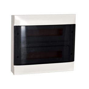   Legrand PractiboxS 2 sor 18 modul, falon kívüli kiselosztó(650°C), átlátszó füstszínű ajtóval, védőföld és nulla elosztókapoccsal - 137217