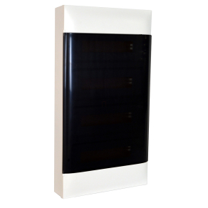   Legrand PractiboxS 4 sor 18 modul, falon kívüli kiselosztó(650°C), átlátszó füstszínű ajtóval, védőföld és nulla elosztókapoccsal - 137219