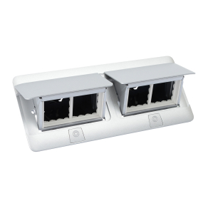   Legrand Pop-up doboz bútorlapba, üres, 8 modul, rögzítőkerettel és kábeltartó dobozzal, alumínium - 654015