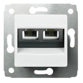   Legrand Cariva fehér 2xRJ45 UTP Cat6 informatikai csatlakozóaljzat keret nélkül - 773642