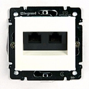   Legrand Valena 2xRJ45 UTP Cat6 aljzat, csavaros fehér - 774243