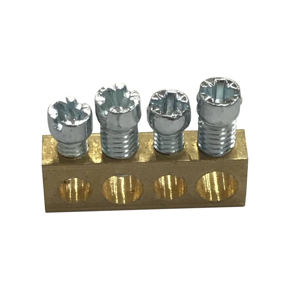 Legrand 134806 PractiboxS kiegészítő csupasz sárgaréz PE/N elosztókapocs, 4 kötési pont, 2x16mm2 + 2x10mm2, Icc=6 kA