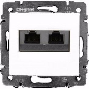   Legrand Valena 2xRJ45 UTP Cat5e aljzat, csavaros fehér - 774239