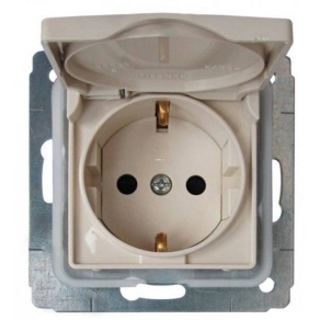   Legrand Niloé 2P+F aljzat IP44 biztonsági zsaluval, bézs - 764631