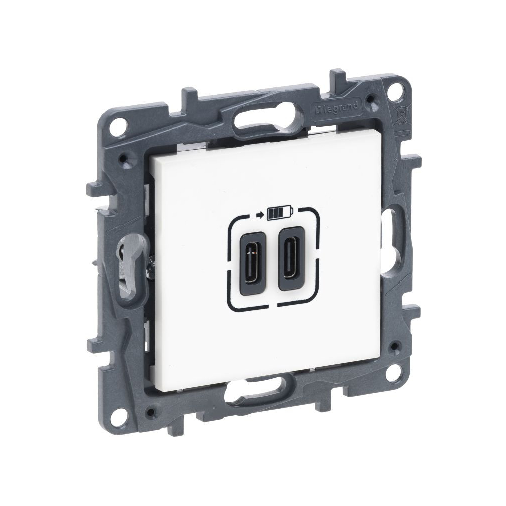 Legrand Niloé Step fehér 2xUSB-C töltőaljzat 5V 3A 15W (863139)