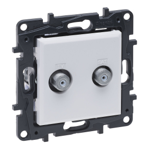   Legrand Niloé Step kettős TV aljzat, "F" típus, végzáró (1, 5 dB), fehér - 863176