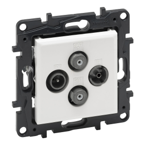   Legrand Niloé Step TV-R-SAT-SAT csillagpontos aljzat (1, 5 dB), fehér - 863182