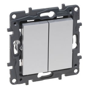   Legrand Niloé Step csillárkapcsoló, 10AX, alumínium - 863305