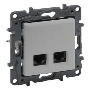   Legrand Niloé Step 2xRJ45 Cat.6 STP aljzat alumínium - 863366