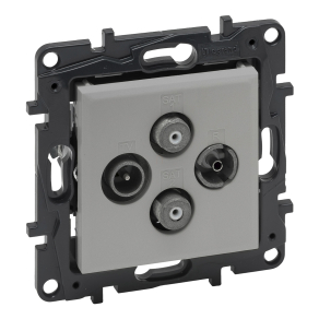   Legrand Niloé Step TV-R-SAT-SAT csillagpontos aljzat (1, 5 dB), alumínium - 863382