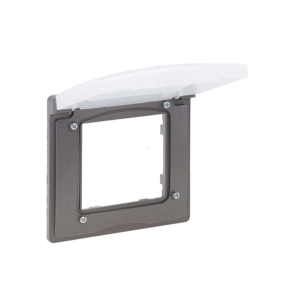 Legrand Niloé Step grafit szürke keret 1-es IP44, csapófedéllel 863496