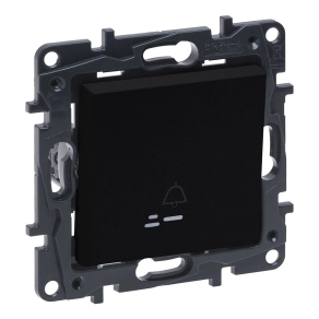   Legrand Niloé Step egypólusú nyomó jelzőfénnyel, csengőjellel, fekete - 863510