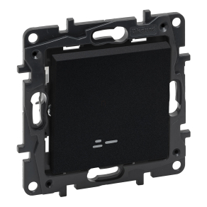   Legrand Niloé Step egypólusú kapcsoló jelzőfénnyel (rugós), 10AX, fekete - 863511