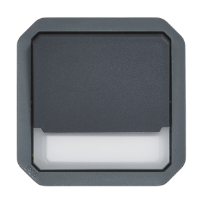   Legrand Plexo 55 váltóérintkezős nyomó jelzőfénnyel, címketartóval 10A, antracit - 069814L
