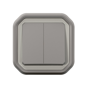   Legrand Plexo 55 süllyesztett kettős váltókapcsoló 10A, összeszerelt, szürke - 069815L